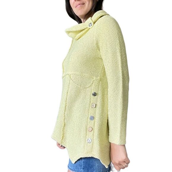 Soft Surroundings Lagenlook Pullover Tunic Sweater Yellow Size MP Petite Medium - Picture 3 of 10
